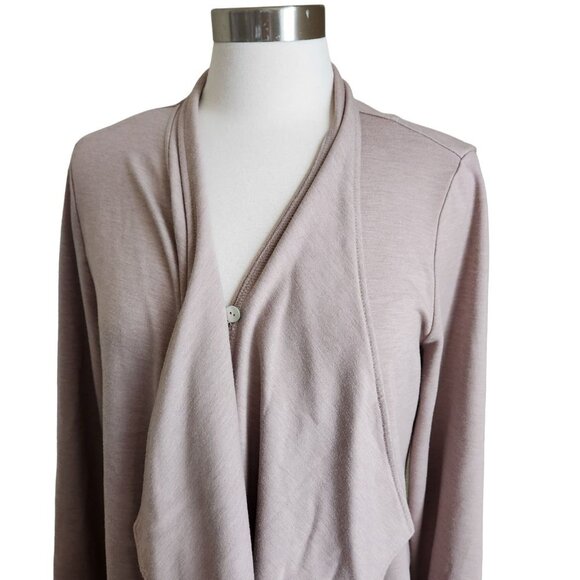 LOGO Lounge by Lori‎ Goldstein Womens Cardigan L Draped Open Front Lagenlook - Picture 7 of 11